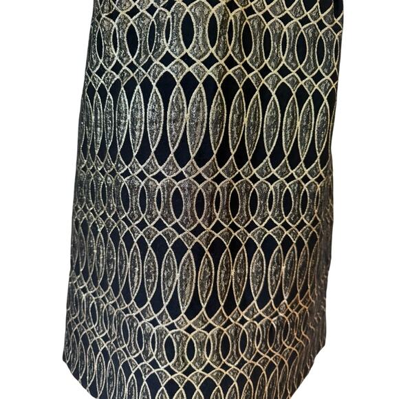 NWT Milly of New York Black and Gold Patterned Dress - Size 6 - Picture 4 of 10